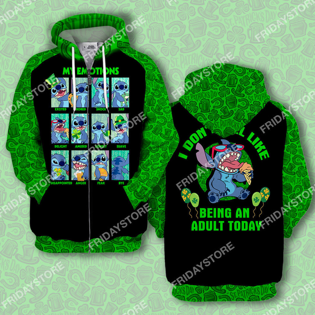  LAS T-shirt My Emotions St Patrick's Day T-shirt Cute High Quality Stitch Shirt Sweater Tank