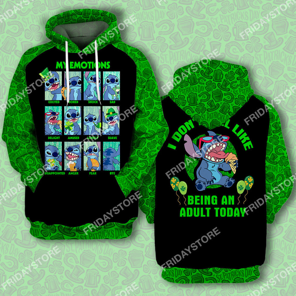  LAS T-shirt My Emotions St Patrick's Day T-shirt Cute High Quality Stitch Shirt Sweater Tank