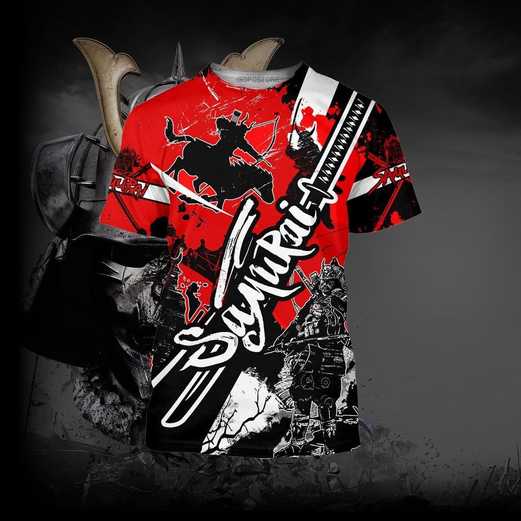 Gifury Japan T-shirt Japanese Samurai Red Black T-shirt Japan Hoodie Apparel 2023