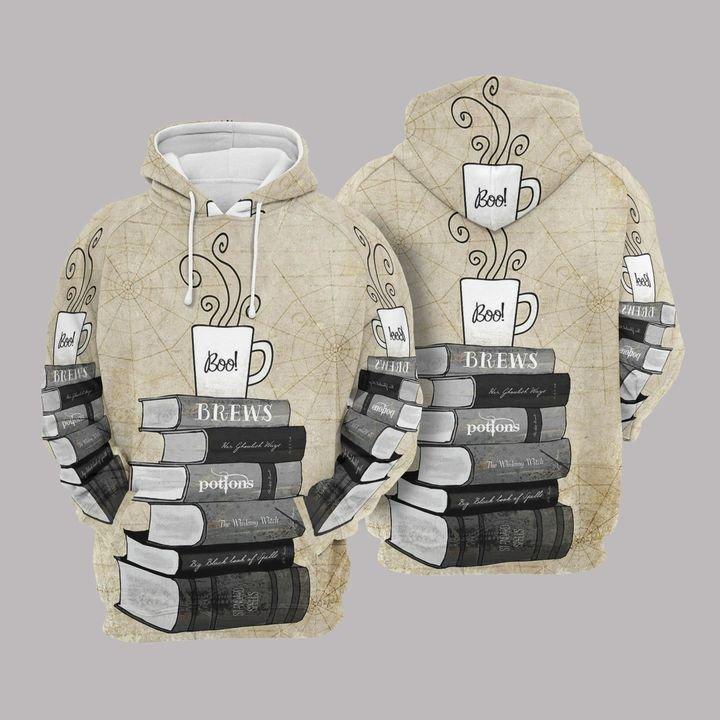 Gifury Book Hoodie Boo Brews Book And Coffee Hoodie Book Apparel 2022