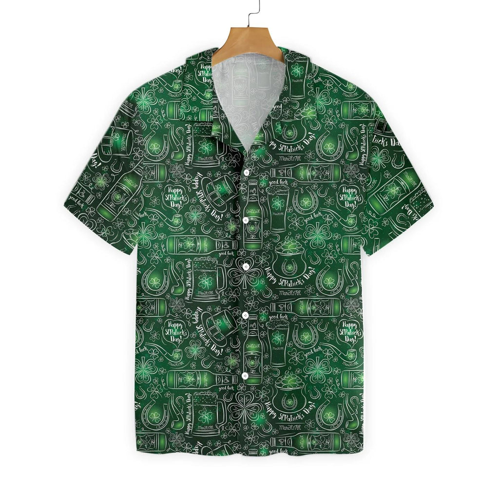 Gifury St Patrick's Day Hawaii Shirt Wine Beer Happy Saint Patrick's Day Aloha Shirt St Patrick's Day Hawaiian Shirt 2022