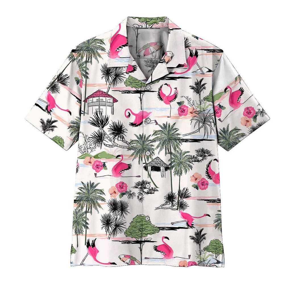 Gifury Flamingo Hawaii Shirt Vintage Yoga Flamingo Hawaiian Shirt Flamingo Aloha Shirt 2022