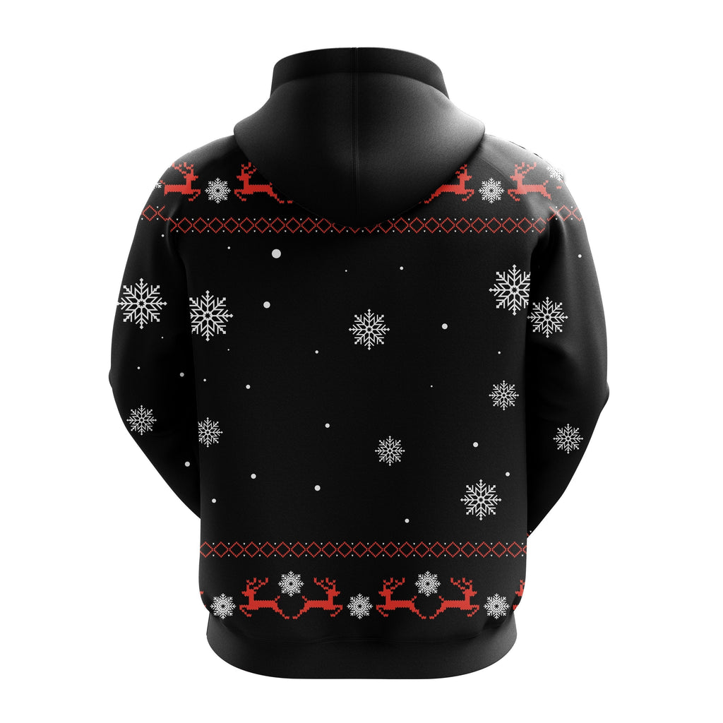 HP Hoodie HP Owl Reindeer Pattern Black Hoodie