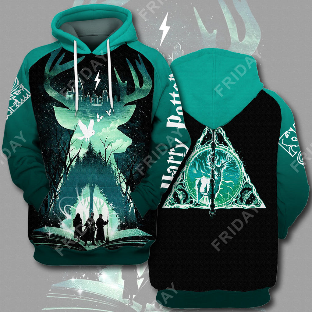  HP T-shirt Patronus Deathly Hallows Green T-shirt Cool High Quality HP Hoodei Sweater Tank