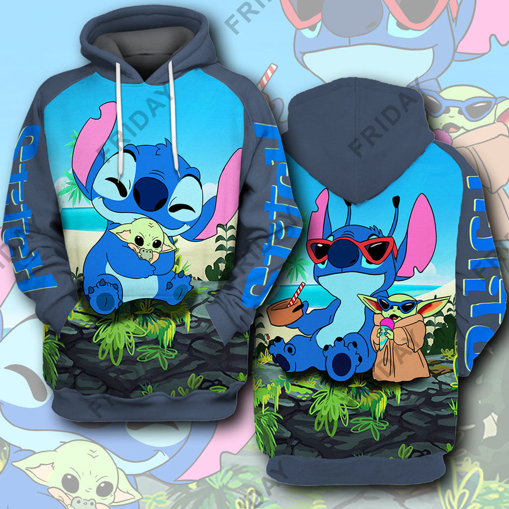  DN SW T-shirt Stitch Hug Baby Yda 3D Print T-shirt Cute Amazing DN Stitch Hoodie Sweater Tank 