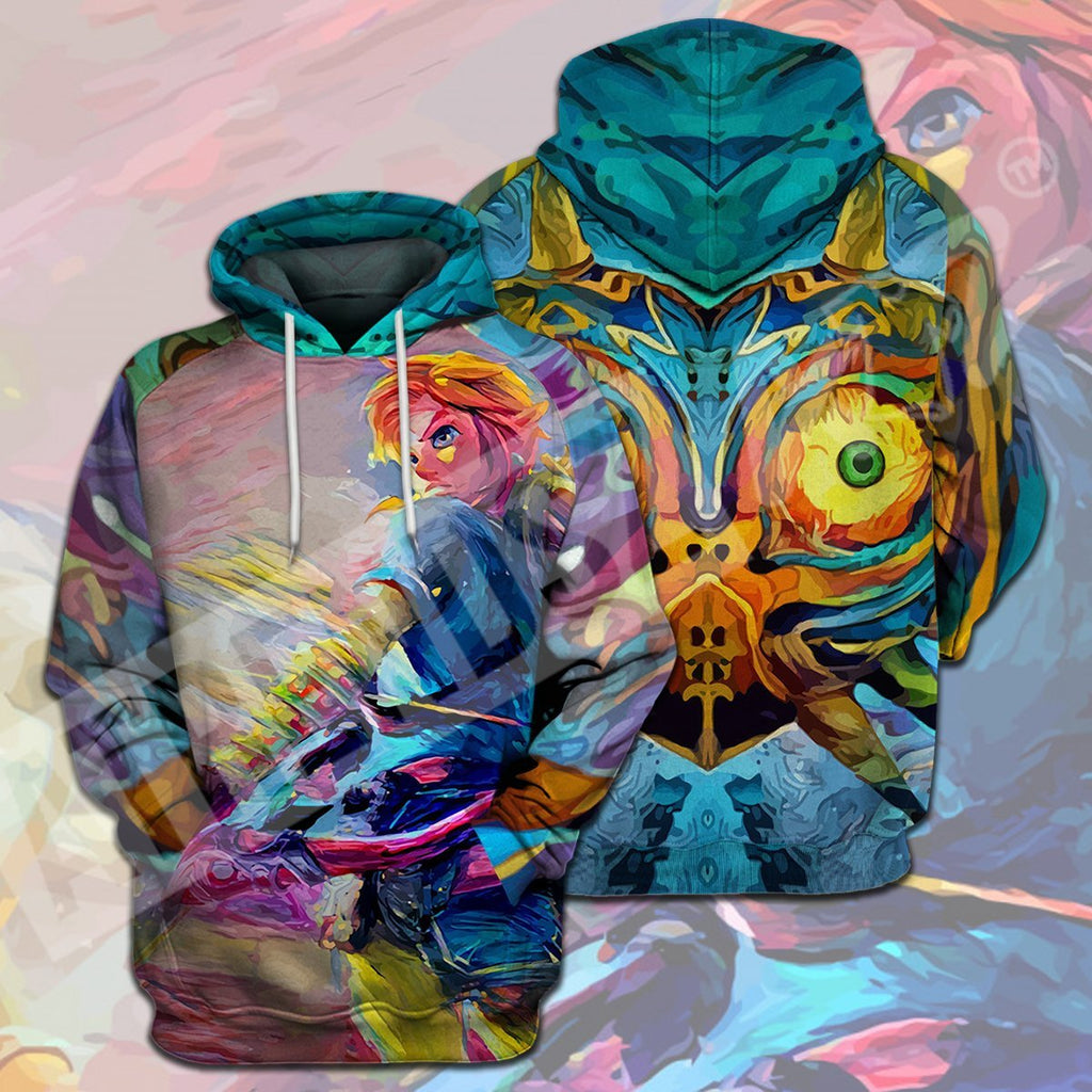  Legend Of Zelda Shirt Link Majora' Mask Oil Painting Blue T-shirt Legend Of Zelda Hoodie Legend Of Zelda Tank 