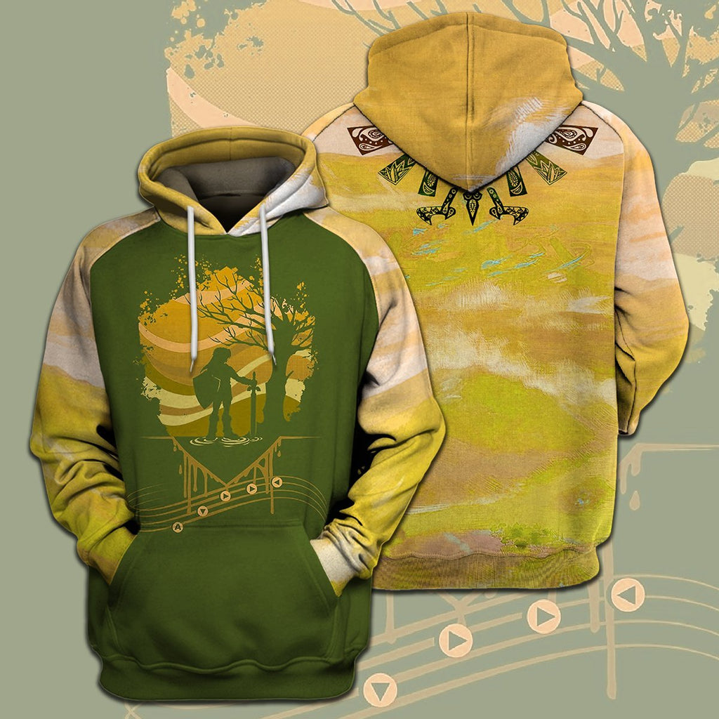  Legend Of Zelda Shirt Link Warrior Hyrule's Symbol Yellow T-shirt Legend Of Zelda Hoodie 