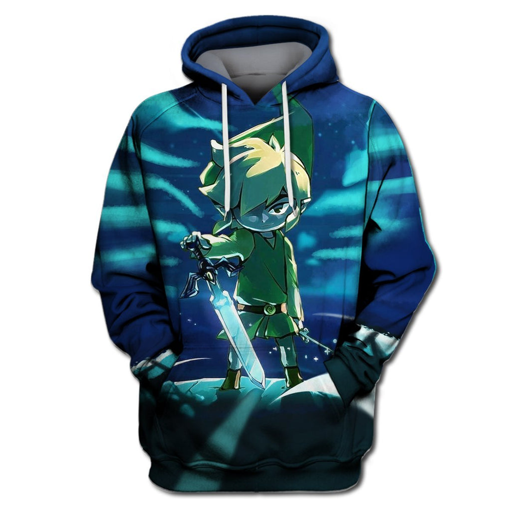  Legend Of Zelda Shirt Link With Swordmaster Blue T-shirt Legend Of Zelda Hoodie 