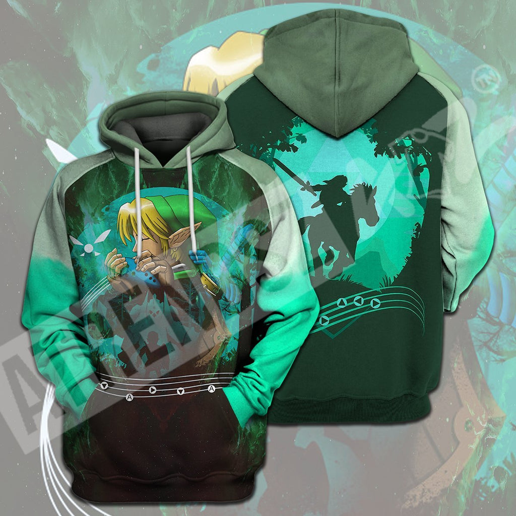  Legend Of Zelda T-shirt Link Whistling Green T-shirt Legend Of Zelda Hoodie 