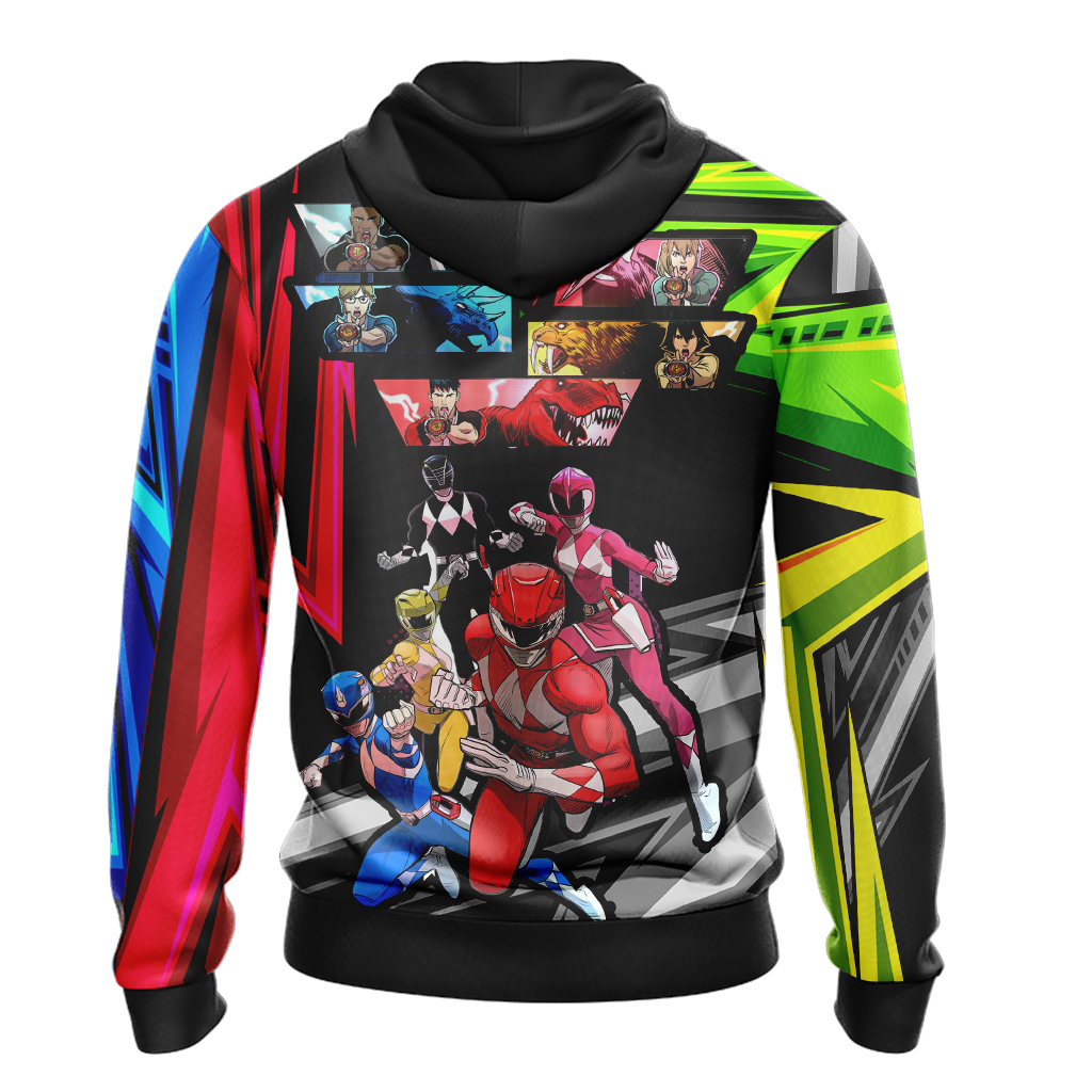 Power Ranger Hoodie Mighty Morphin Power Rangers Team Black Hoodie