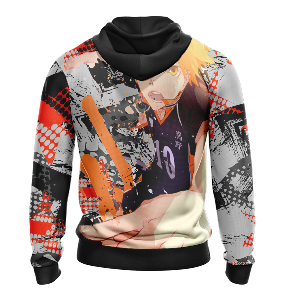  Haikyuu Hoodie Hinata Shoyo Cool Black White Hoodie Anime Hoodie   Colorful