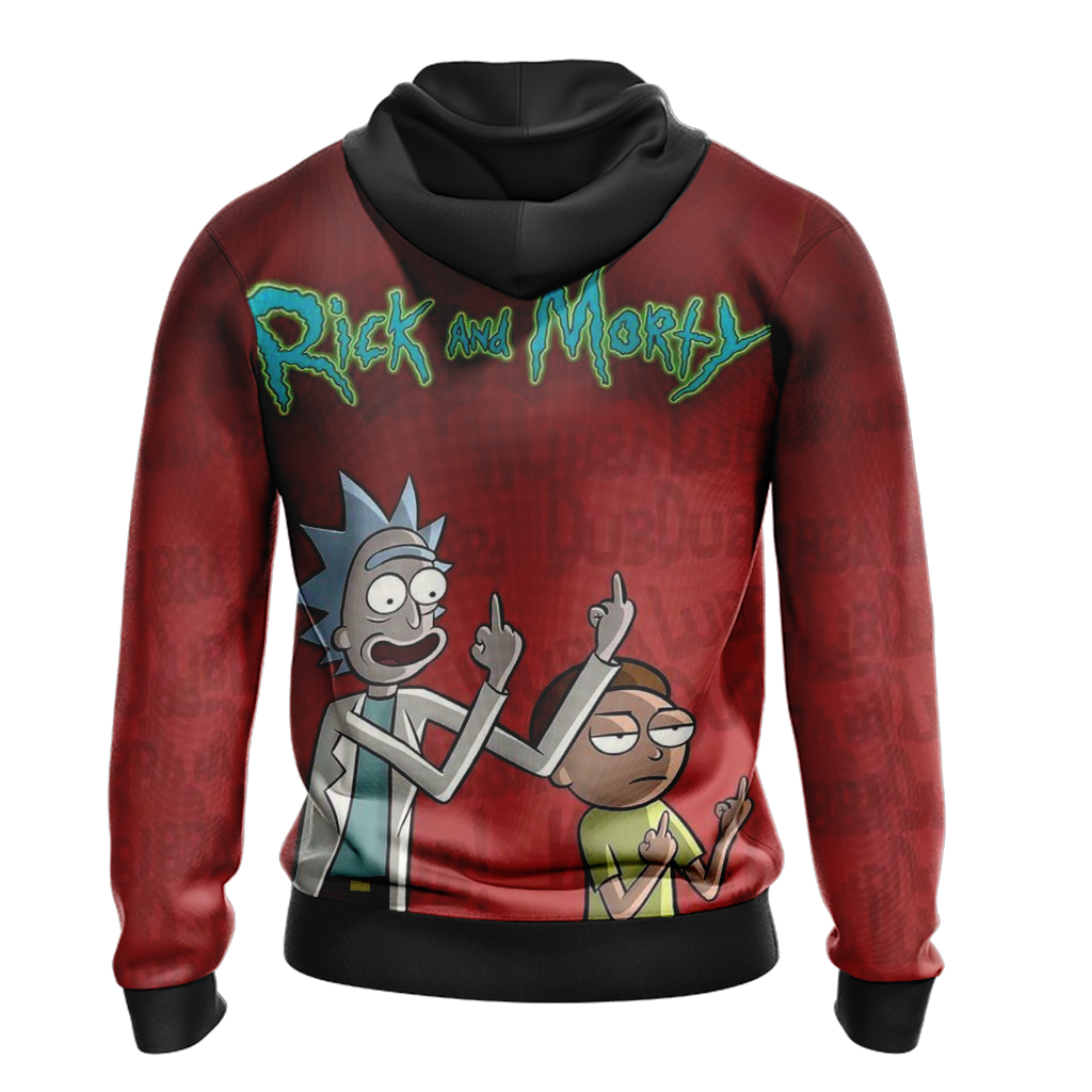  Rick And Morty Hoodie Rick And Morty Ugly Fingers Red Hoodie Apparel For Fan  