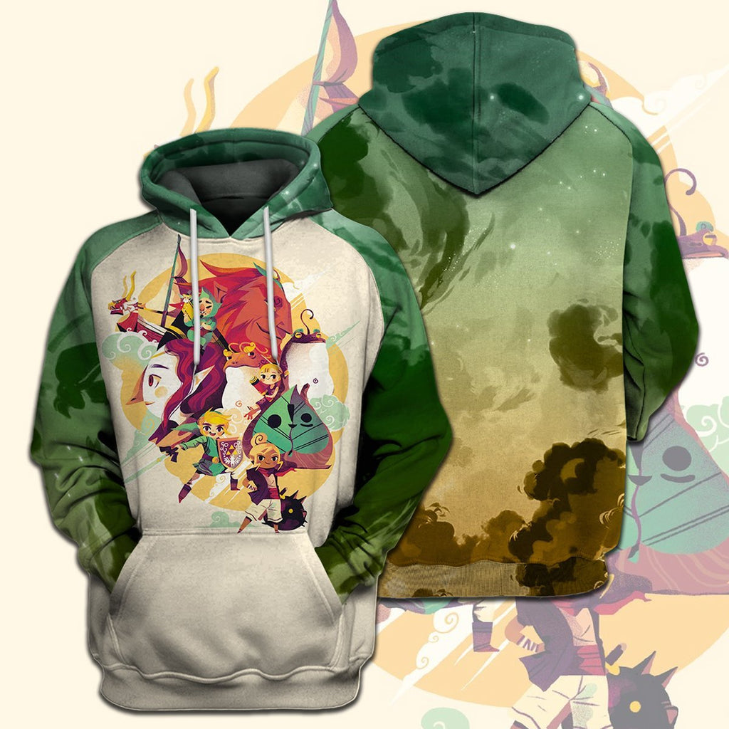  Legend Of Zelda Shirt Link Character Painting Green T-shirt Legend Of Zelda Hoodie 