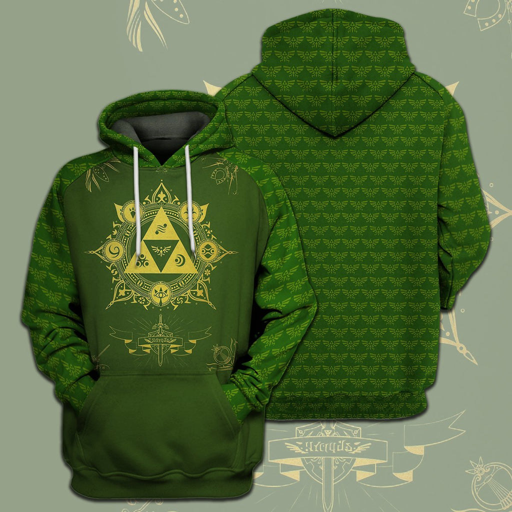  Legend Of Zelda Shirt Triforce Hyrule's Symbol Goddess Pearls T-shirt Legend Of Zelda Hoodie 