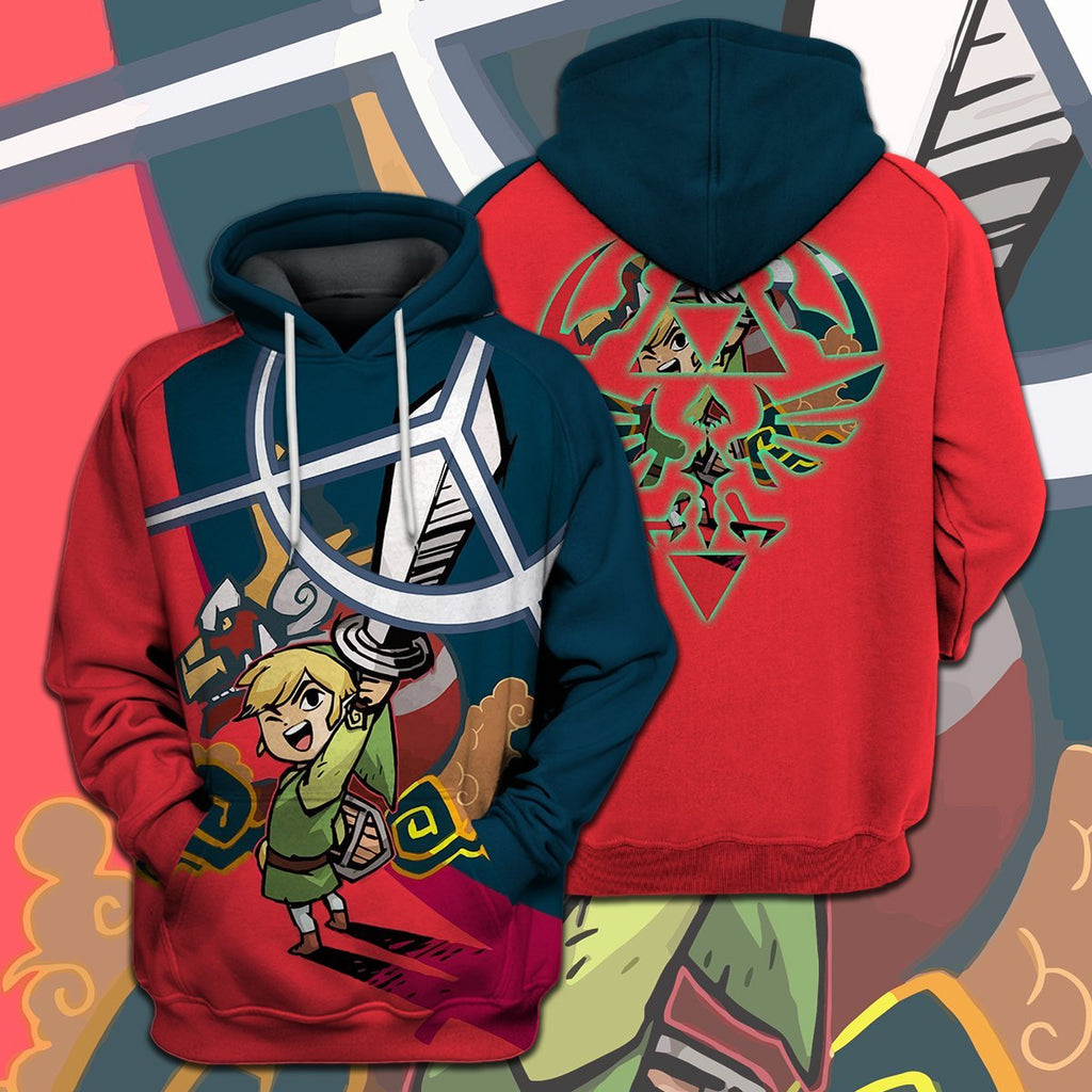  Legend Of Zelda T-shirt Link Old Version Blue Red T-shirt Legend Of Zelda Hoodie 