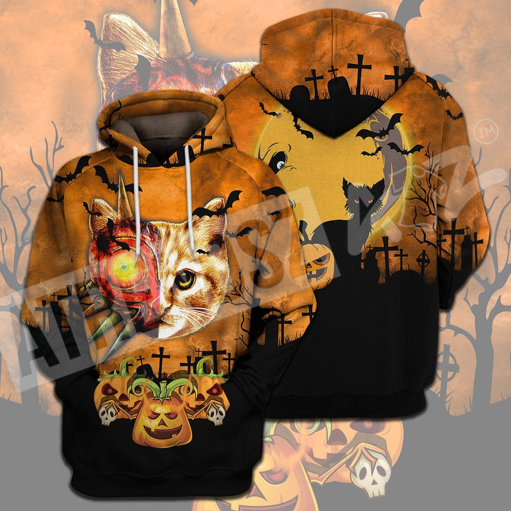  Legend Of Zelda Cat Shirt Cat With Majora's Mask Halloween Pumpkin T-shirt Legend Of Zelda Hoodie 