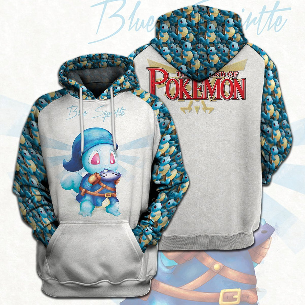  Legend Of Zelda Pokemon Shirt Crossover Squirtle Link Blue T-shirt Legend Of Zelda Hoodie 