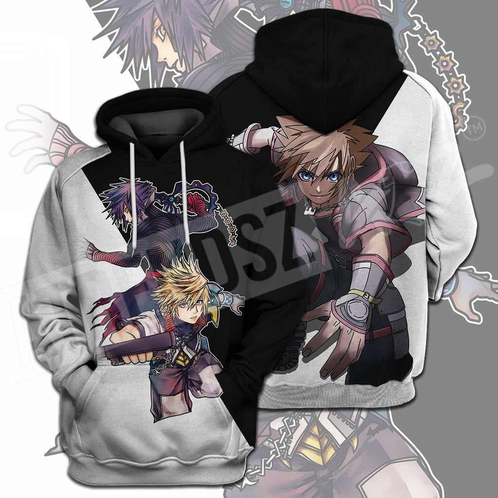  Kingdom Hearts T-shirt Vanitas Sora Ventus Black White T-shirt Hoodie  