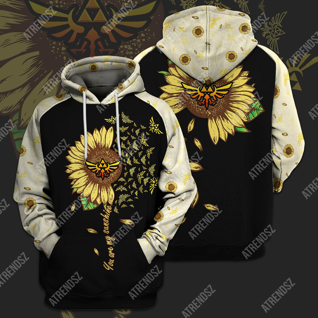  Legend Of Zelda Sunflower T-shirt You Are My Sunshine Sunflower Hyrule's Symbol T-shirt Legend Of Zelda Hoodie 