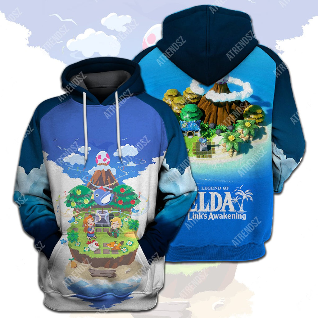  Legend Of Zelda Shirt Link's Awakening Blue Chibi T-shirt Legend Of Zelda Hoodie 