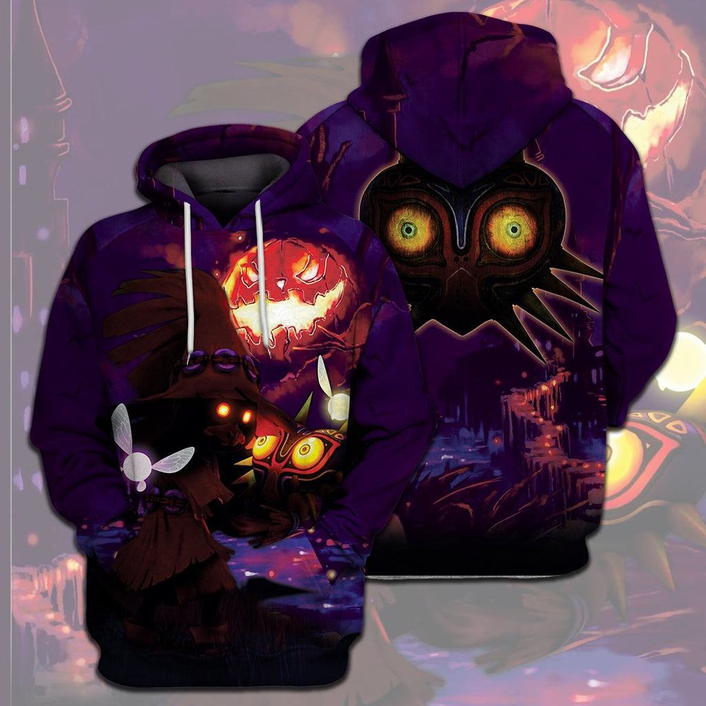  Legend Of Zelda Halloween T-shirt Skull Kid Majora's Mask Dark Purple T-shirt Legend Of Zelda Hoodie 