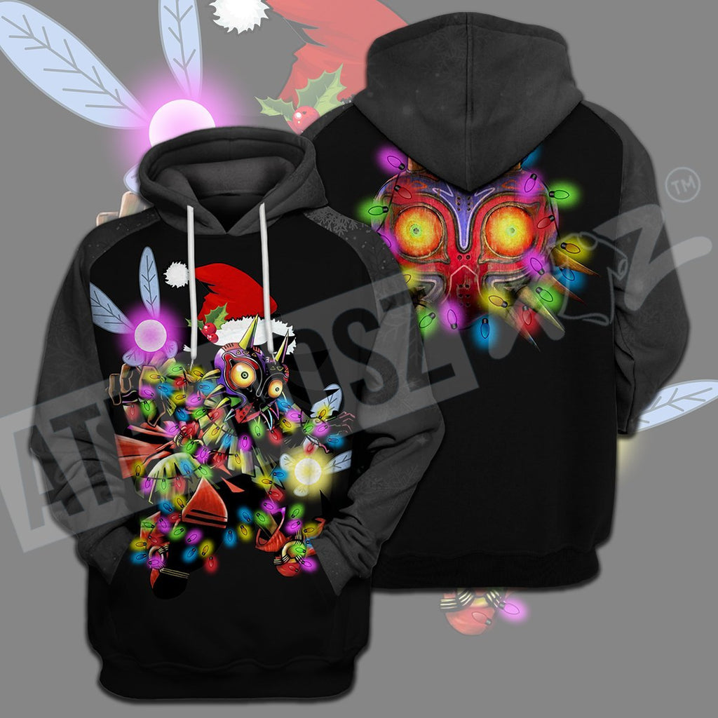  Legend Of Zelda Shirt Skull Kid Majora's Mask Christmas Lights Black T-shirt Legend Of Zelda Hoodie 