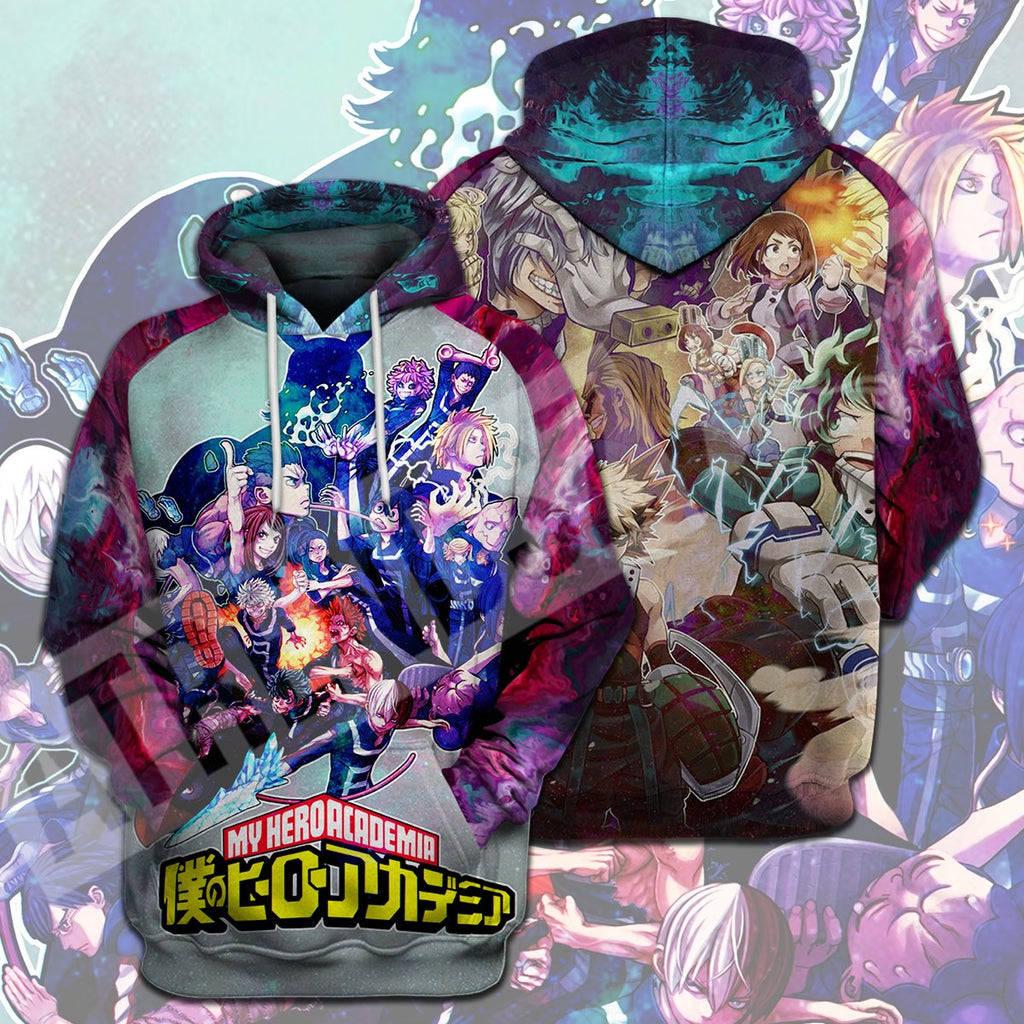  My Hero Academia T-shirt Boku no Hero Academia Characters Purple T-shirt Hoodie  