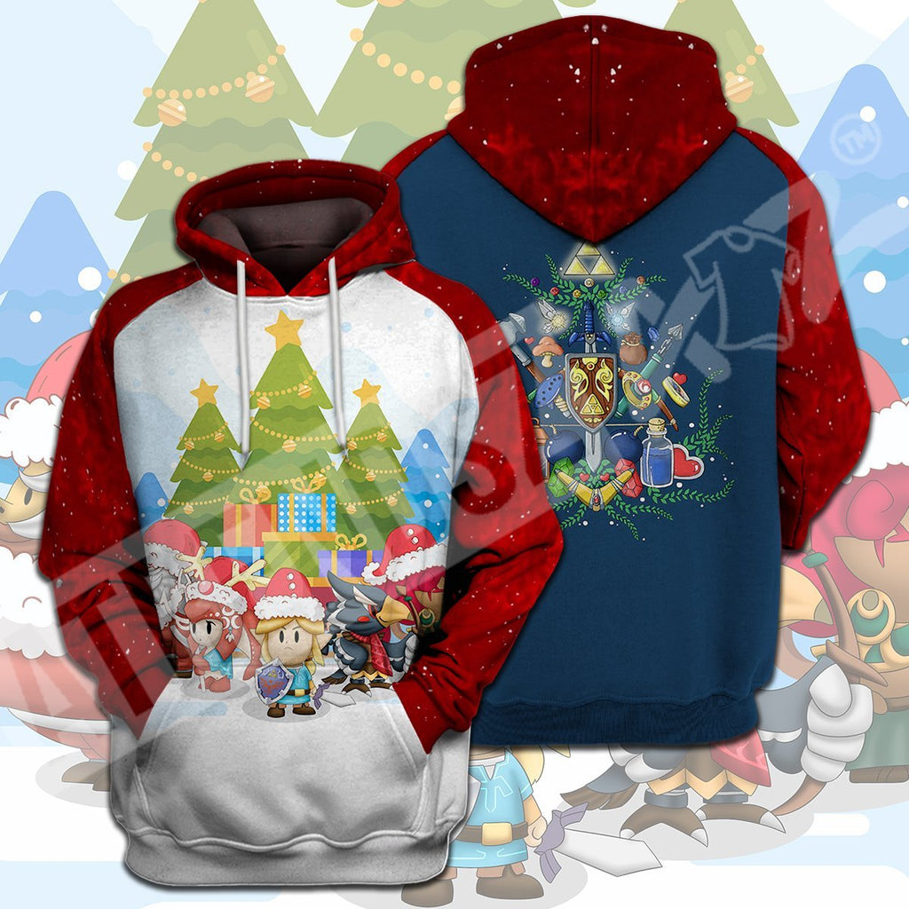  Legend Of Zelda Christmas T-shirt Items Christmas Tree Chibi LOZ Character T-shirt Legend Of Zelda Hoodie 