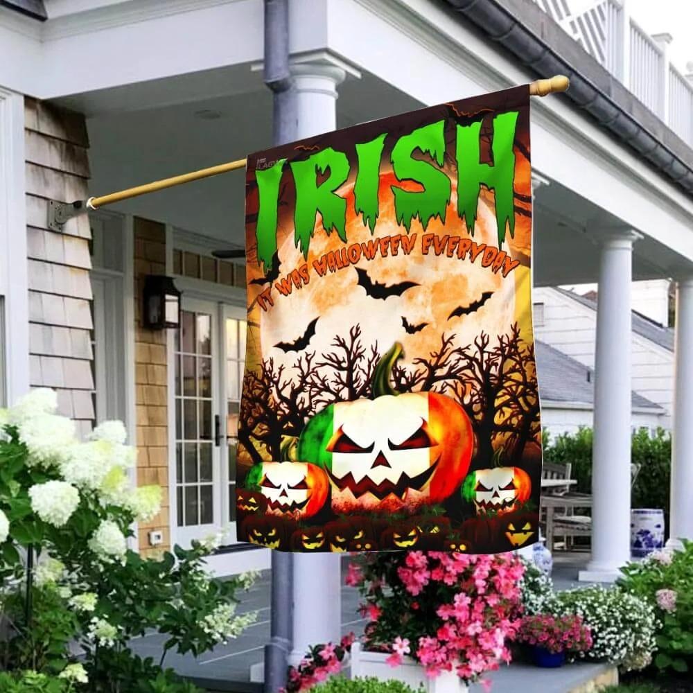 Gifury Halloween Flag Irish It Was Halloween Everyday Pumpkin Garden Flag Halloween House Flag 2022