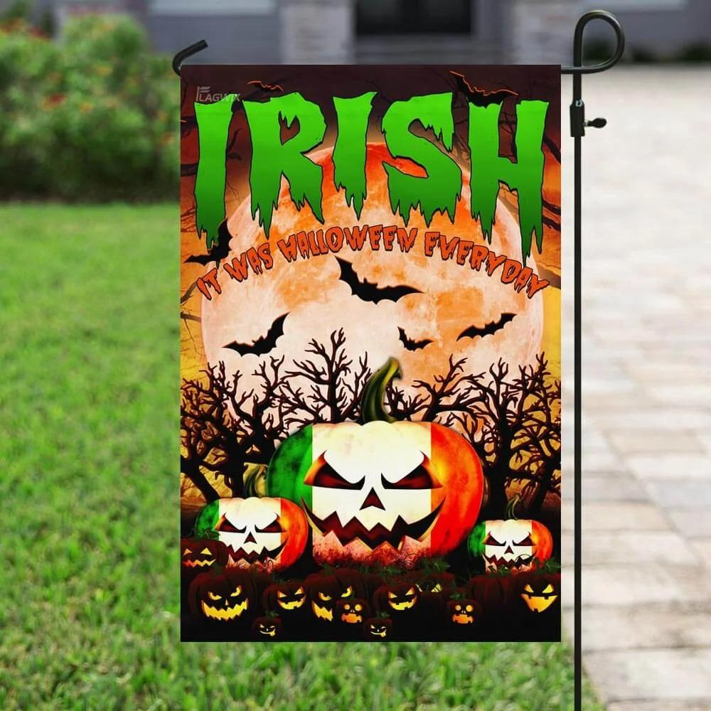 Gifury Halloween Flag Irish It Was Halloween Everyday Pumpkin Garden Flag Halloween House Flag 2023