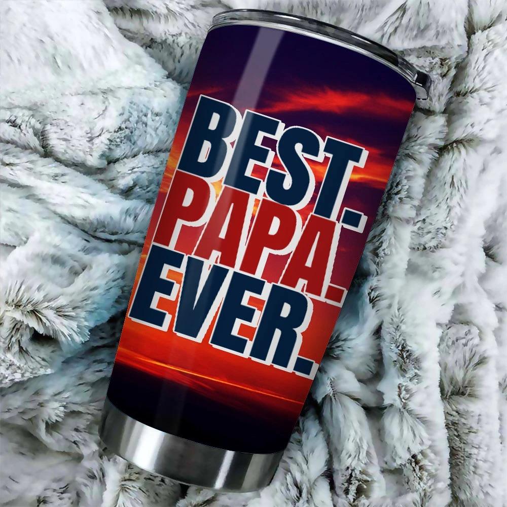 Gifury Father's Day Tumbler 20 oz Best Father's Day Gift Best Papa Ever Tumbler Cup Father Travel Mug 2023