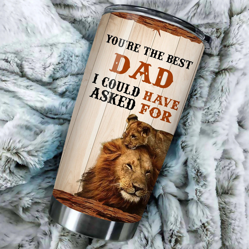 Gifury Father's Day Tumbler Gift Father Travel Mug Lion For All The Time That I Forget To Thank You Tumbler Cup 2023