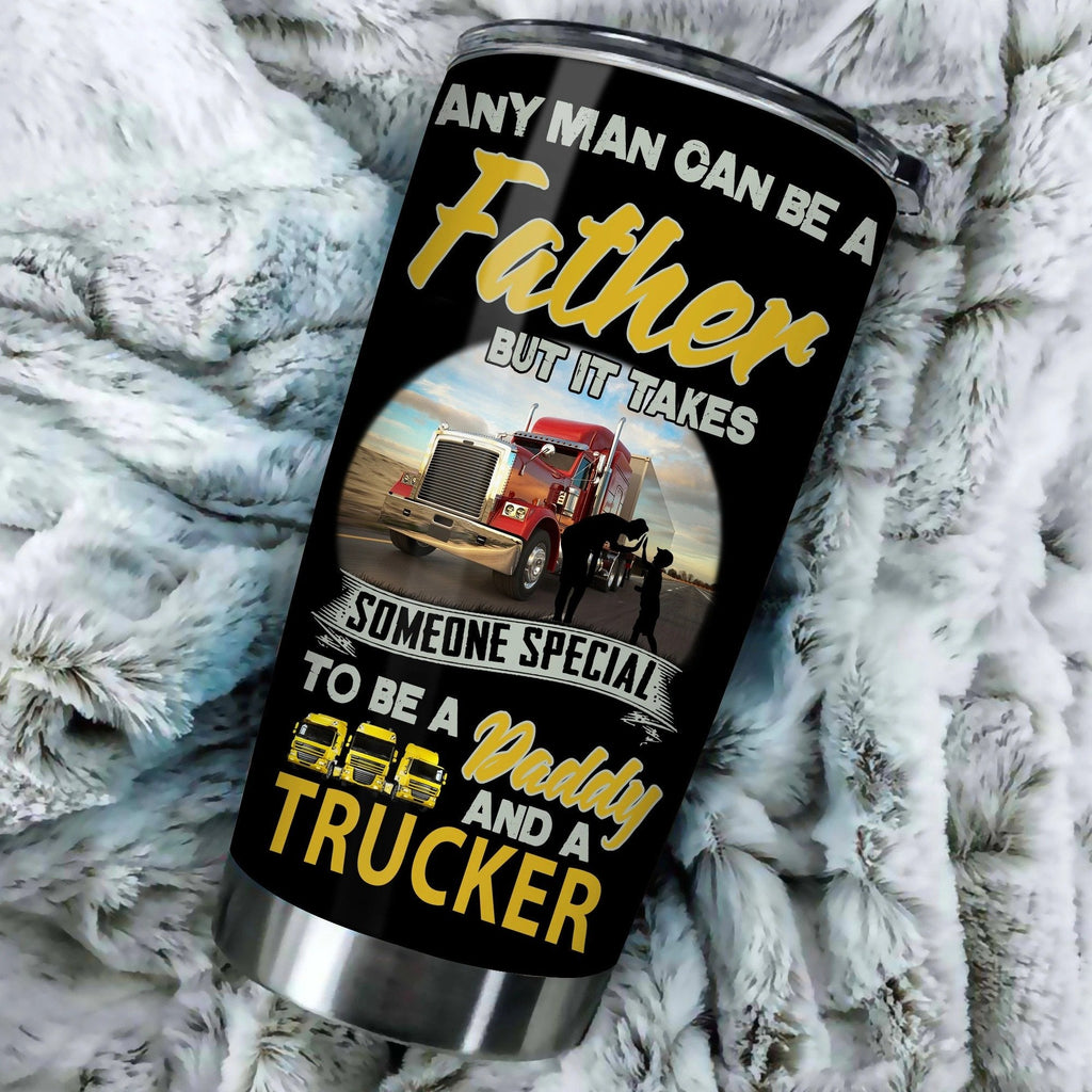 Gifury Trucker Father Tumbler 20 oz It Takes Someone Special To Be A Daddy And A Trucker Tumbler Father Travel Mug 2023