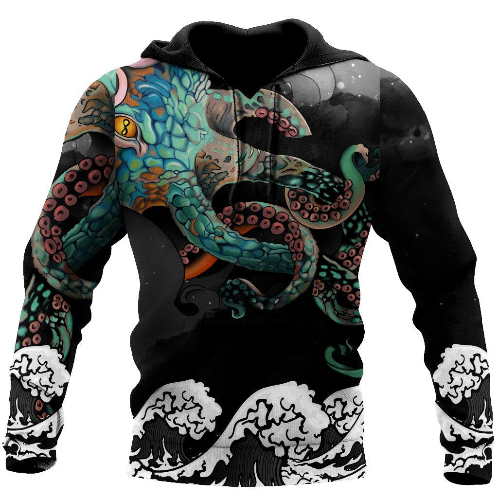 Gifury Japan Hoodie Japanese Octopus Irezumi Black Hoodie Japan Apparel 2022