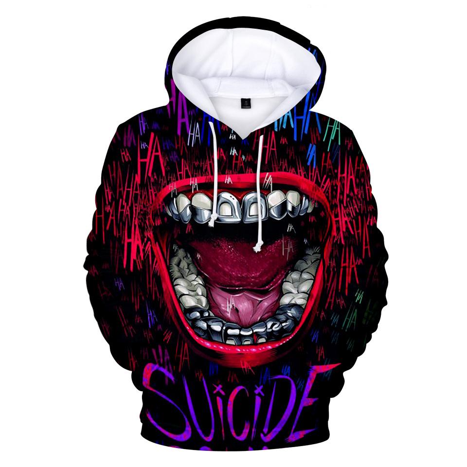  DC Hoodie Suicide Squad Hoodie Suicide Squad Joker Blood Red Mouth Hoodie Joker Hoodie