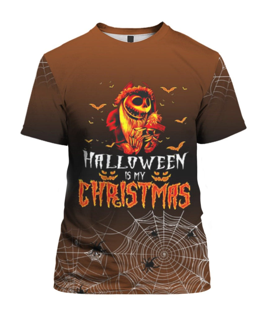 Gifury Halloween T-shirt Halloween Is My Christmas Trick Or Treat Spider Web Brown Shirt Halloween Hoodie Apparel 2026