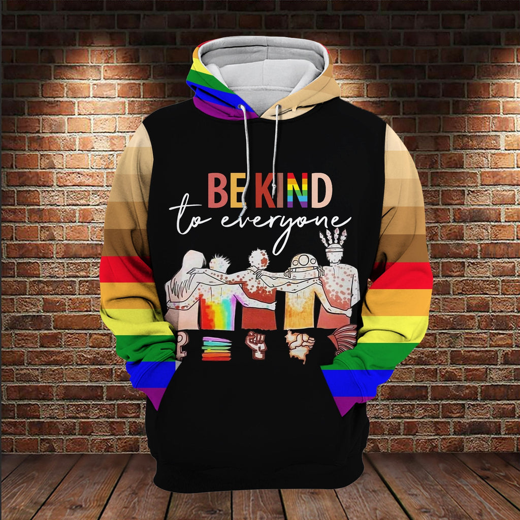  LGBT Melanin T-shirt Be Kind To Everyone LGBT Melenin T-shirt Hoodie Adult Full Print