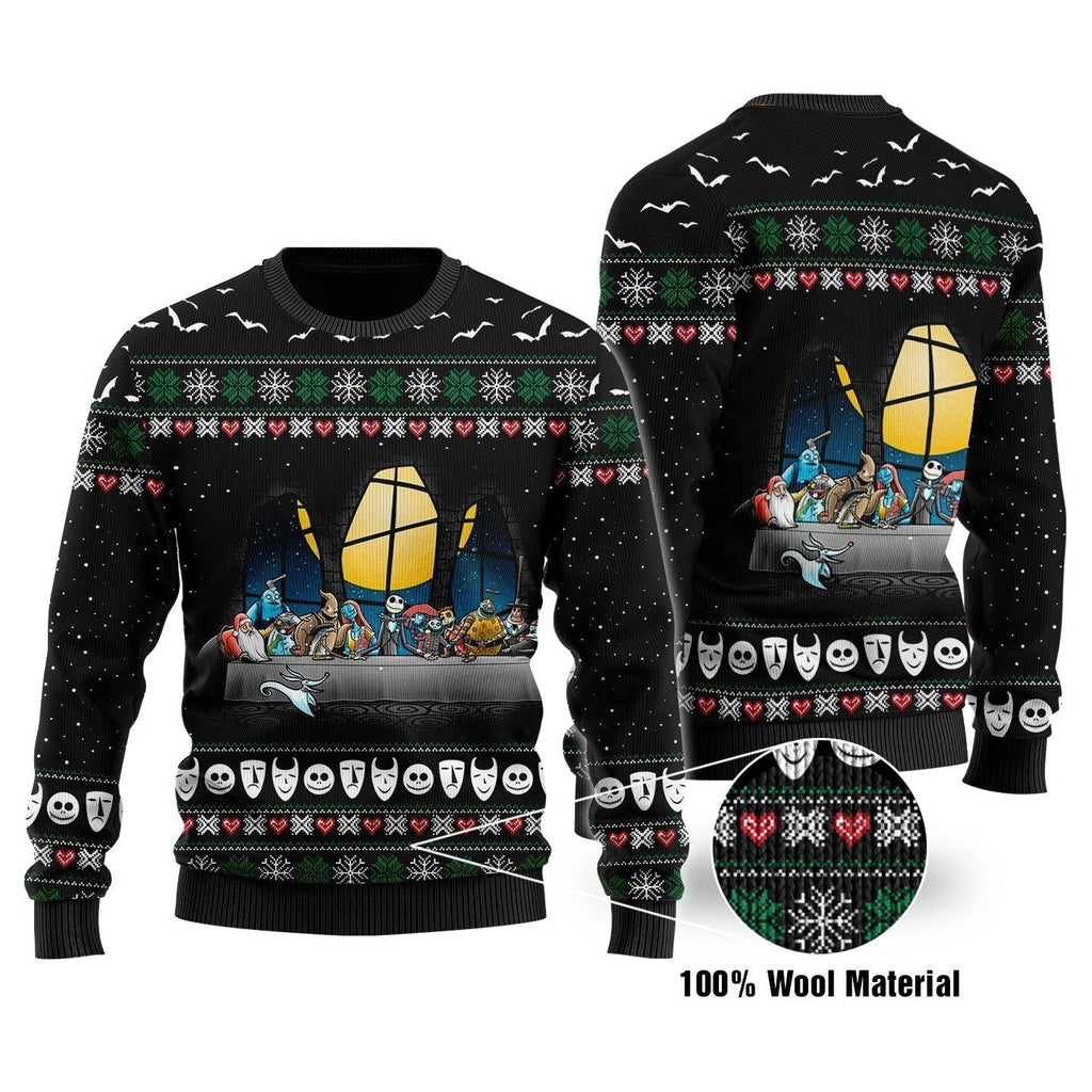  DN Chrsitmas Ugly Sweater TNBC The Last Supper Black Sweater