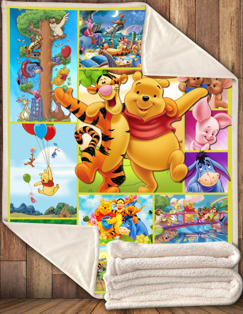 WTP BLANKET Pooh With Friends Tigger Piglet Eeyore BLANKET Awesome High Quality DN Blanket