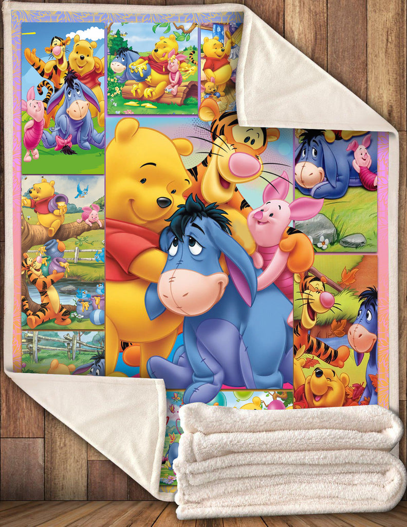  DN  Doormat WTP Happy Pooh And Friends 3D Blanket Awesome WTP Blanket