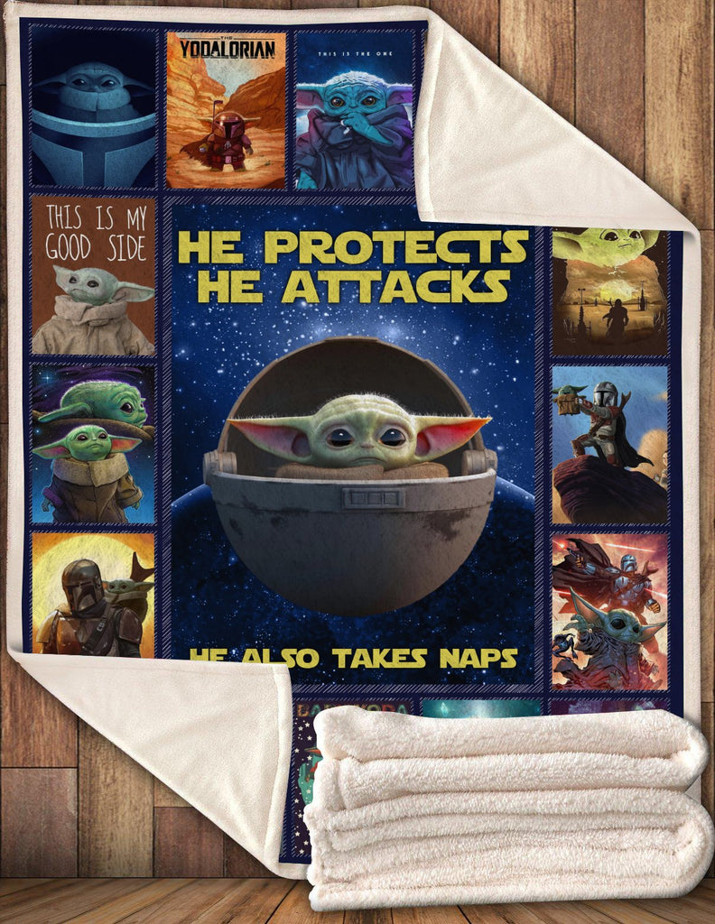 SW He Protects He Attacks He Also Takes Naps Blanket