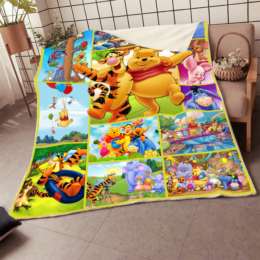 WTP BLANKET Pooh With Friends Tigger Piglet Eeyore BLANKET Awesome High Quality DN Blanket