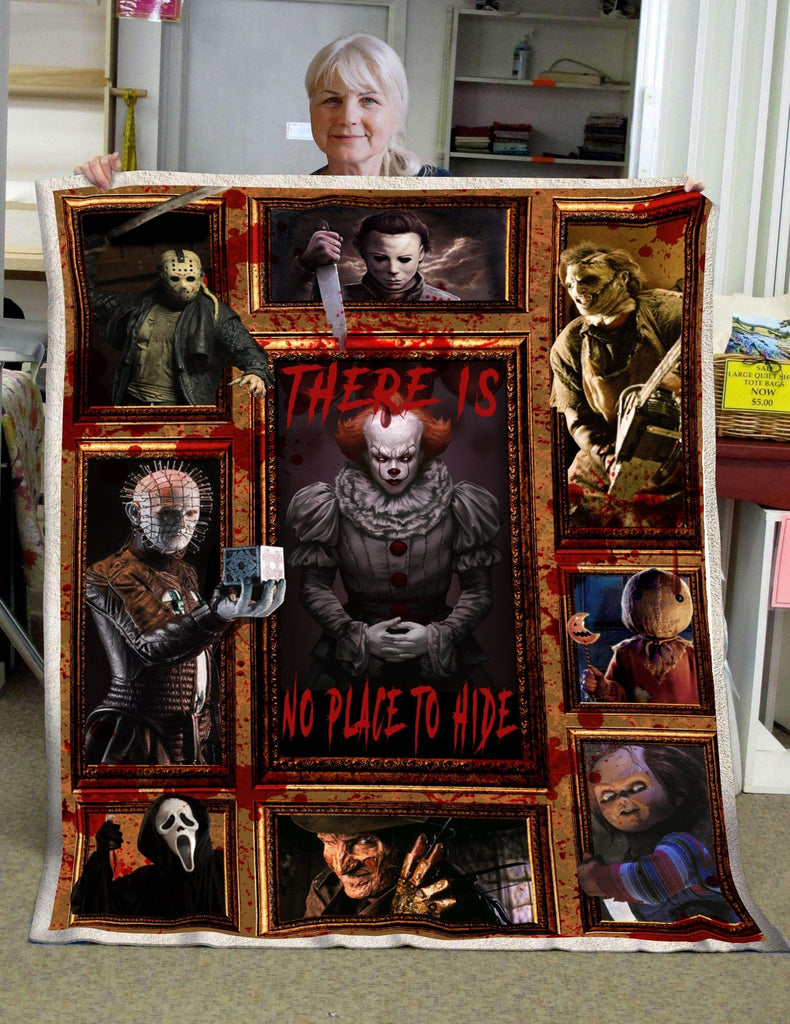  Horror Blanket There Is No Place To Hide Horror Movies Halloween Blanket Awesome IT Blanket Chucky Blanket 