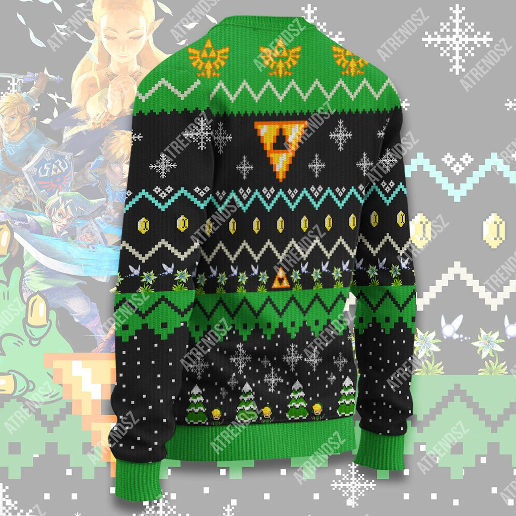  Legend Of Zelda Sweater Breath Of The Wind Link Zelda Wreath Ugly Sweater Legend Of Zelda Ugly Sweater 