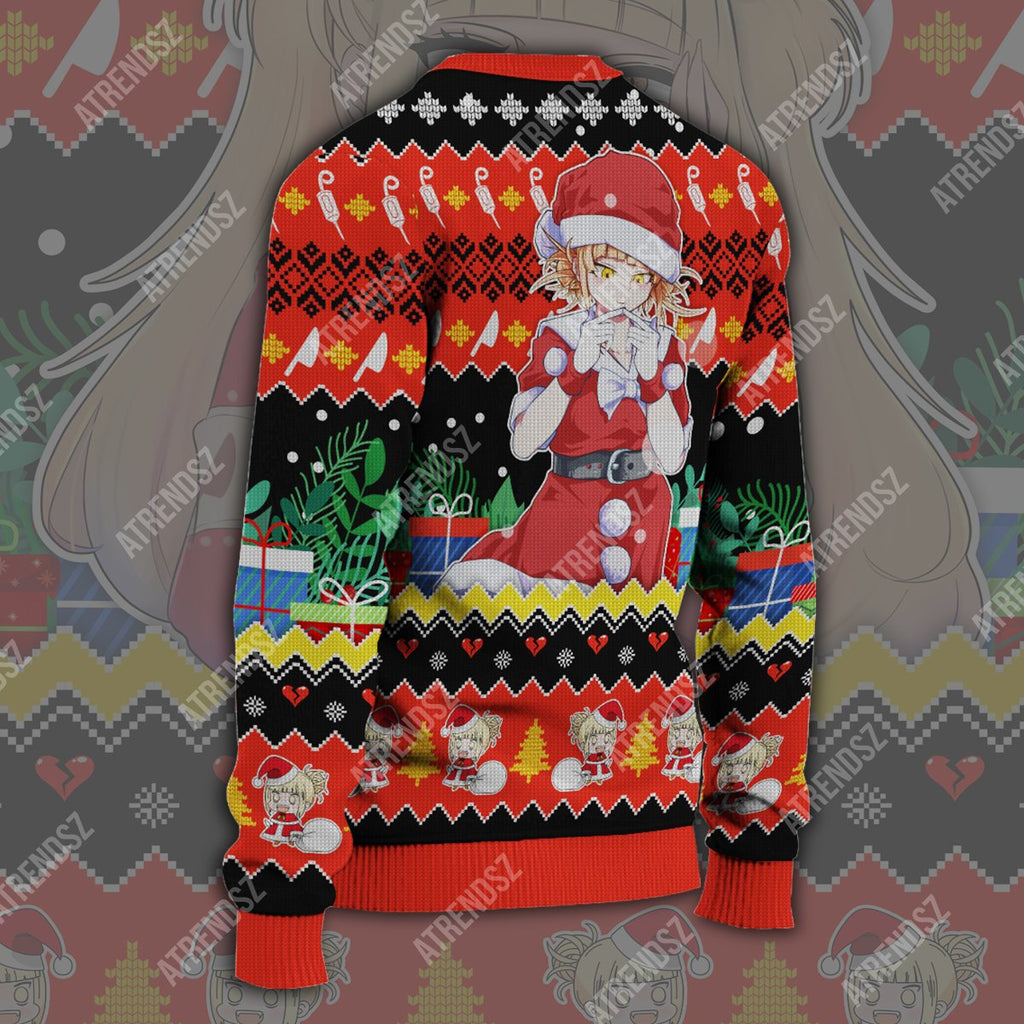  My Hero Academia Sweater Toga Himiko Christmas Pattern Red Ugly Sweater