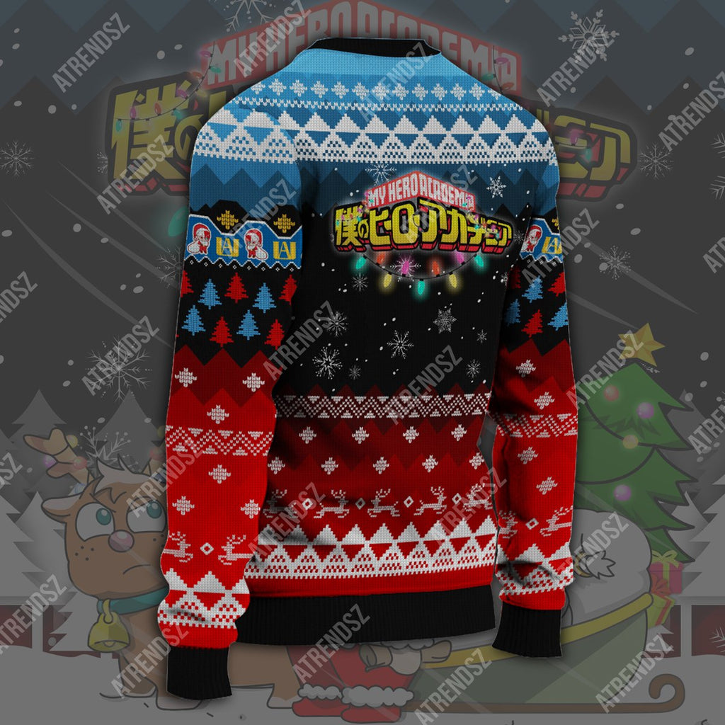  My Hero Academia Sweater Chibi Todoroki Shouto Blue Red Ugly Sweater