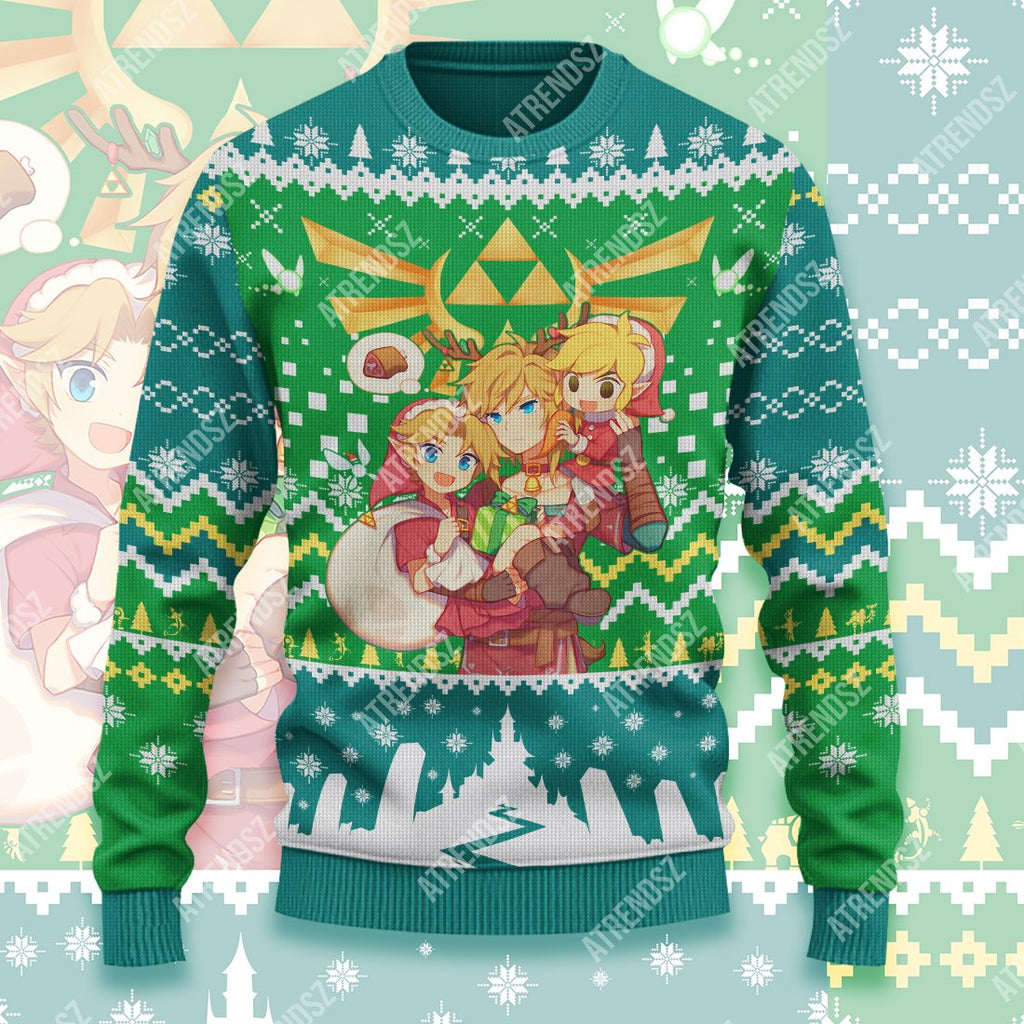  Legend Of Zelda Ugly Sweater Grown Up Chibi Link Sweater Legend Of Zelda Sweater 