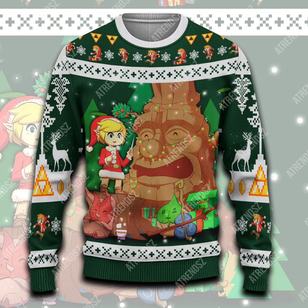  Legend Of Zelda Ugly Sweater Link Under Christmas Deku Tree Sweater Legend Of Zelda Sweater 