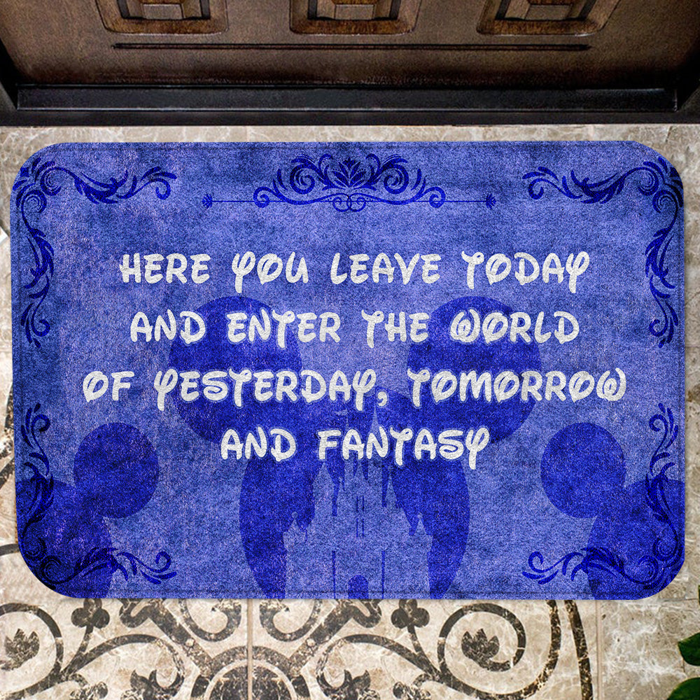  DN Doormat Here You Leave Today And Enter The World Doormat Cute DN Mats Doormat
