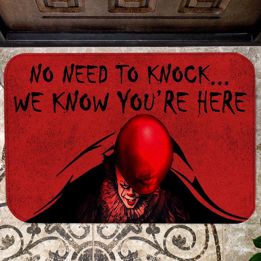  IT Doormat No Need To Knock We Know You're Here Doormat Awesome Pennywise Doormat 2024